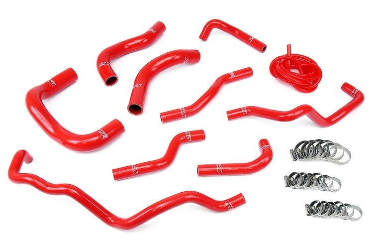 57-1341-RED Coolant Hose Kit, High-Temp 3-Ply Reinforced Silicone, Replace Rubber Radiator Heater Coolant Hoses