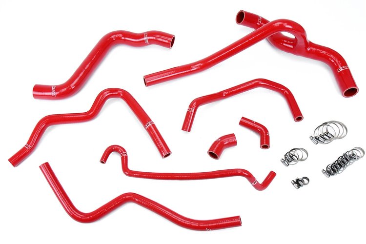 57-1400-RED Coolant Hose Kit, High-Temp 3-Ply Reinforced Silicone, Replace Rubber Radiator Heater Coolant Hoses