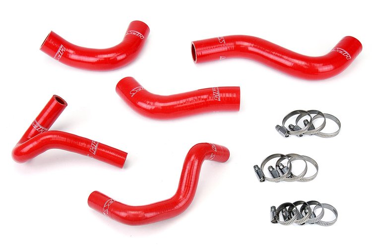57-1411-RED Coolant Hose Kit, High-Temp 3-Ply Reinforced Silicone, Replace Rubber Radiator Heater Coolant Hoses