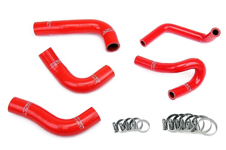 57-1412-RED Coolant Hose Kit, High-Temp 3-Ply Reinforced Silicone, Replace Rubber Radiator Heater Coolant Hoses