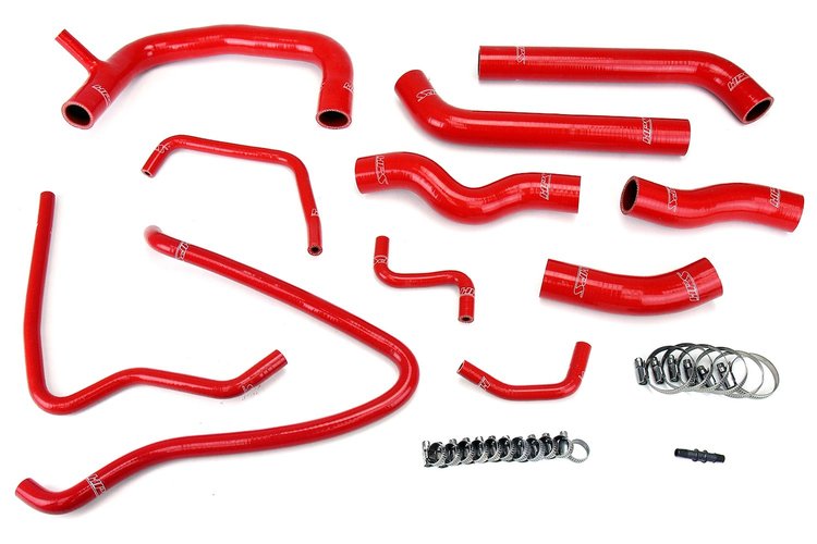 57-1432-RED Radiator Hose Kit, High-Temp 3-Ply Reinforced Silicone, Replace OEM Rubber Radiator Coolant Hoses
