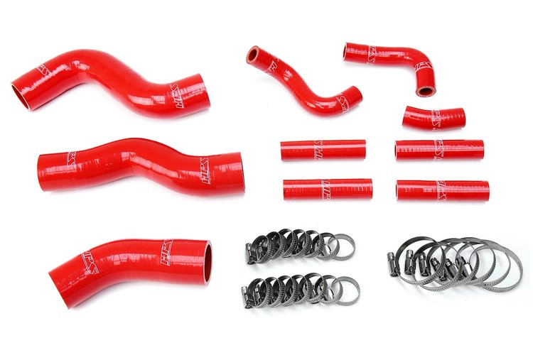 57-1441-RED Coolant Hose Kit, High-Temp 3-Ply Reinforced Silicone, Replace Rubber Radiator Heater Coolant Hoses
