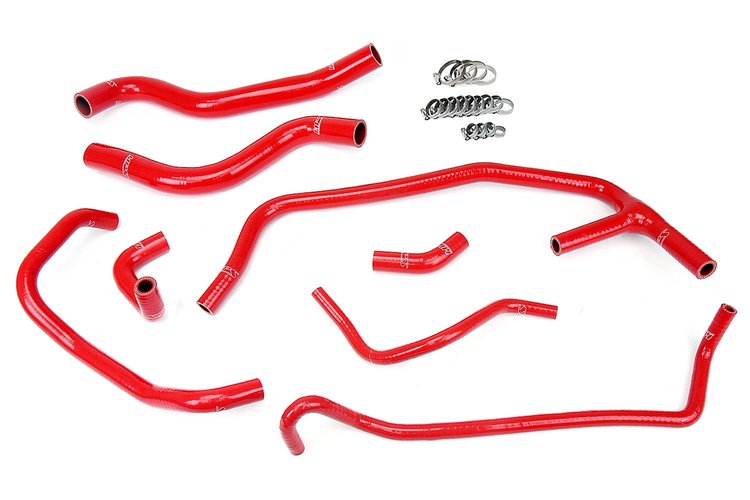 57-1452-RED Coolant Hose Kit, High-Temp 3-Ply Reinforced Silicone, Replace Rubber Radiator Heater Coolant Hoses