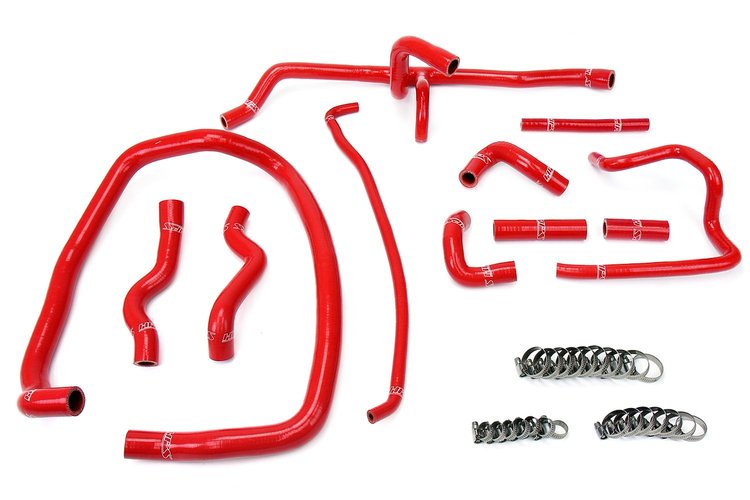 57-1488-RED Heater Hose Kit, High-Temp 3-Ply Reinforced Silicone, Replace OEM Rubber Heater Coolant Hoses