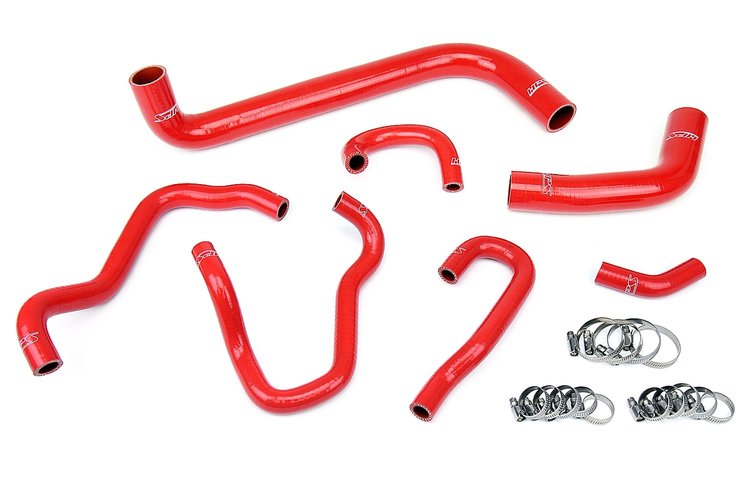 57-1490-RED Coolant Hose Kit, High-Temp 3-Ply Reinforced Silicone, Replace Rubber Radiator Heater Coolant Hoses