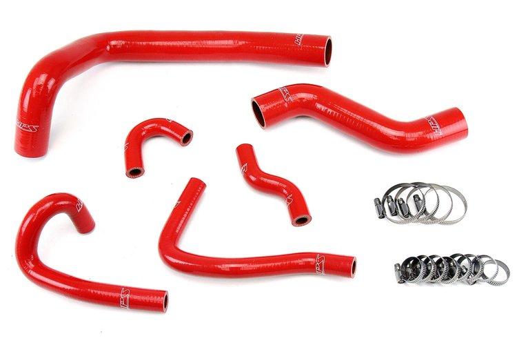 57-1491-RED Coolant Hose Kit, High-Temp 3-Ply Reinforced Silicone, Replace Rubber Radiator Heater Coolant Hoses