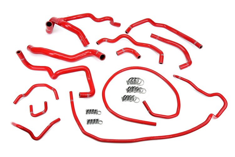 57-1512-RED Coolant Hose Kit, High-Temp 3-Ply Reinforced Silicone, Replace Rubber Radiator Heater Coolant Hoses