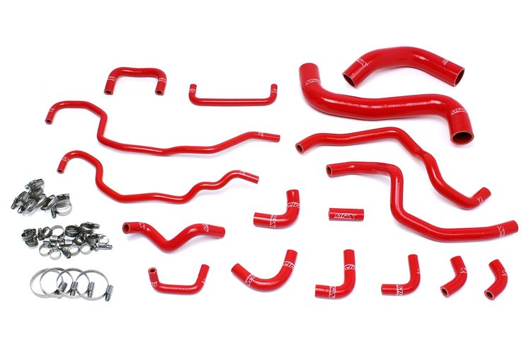 57-1516-RED Coolant Hose Kit, High-Temp 3-Ply Reinforced Silicone, Replace Rubber Radiator Heater Coolant Hoses
