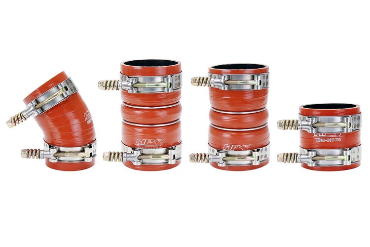 57-1537 Intercooler Boot Kit, 4-Ply Reinforced Fluorolined Silicone, Replaces OEM Rubber Intercooler Boots