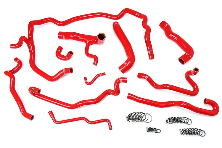 57-1552-RED Coolant Hose Kit, High-Temp 3-Ply Reinforced Silicone, Replace Rubber Radiator Heater Coolant Hoses