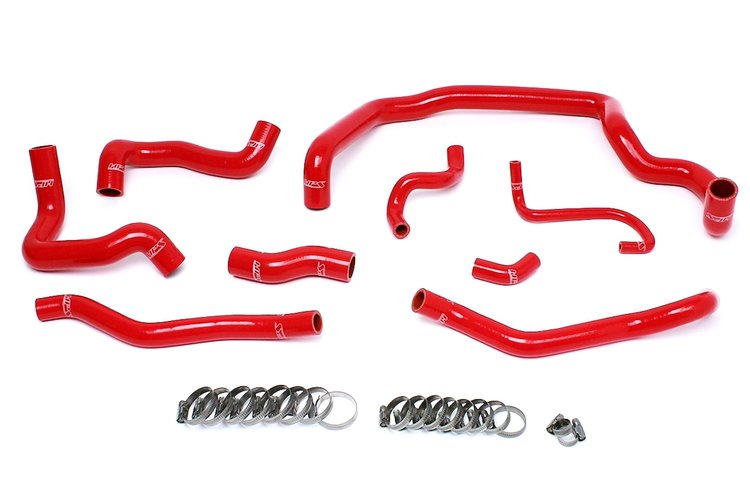 57-1556-RED Coolant Hose Kit, High-Temp 3-Ply Reinforced Silicone, Replace Rubber Radiator Heater Coolant Hoses