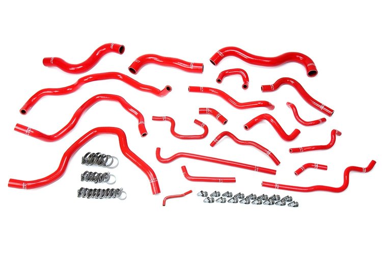 57-1607-RED Coolant Hose Kit, High-Temp 3-Ply Reinforced Silicone, Replace Rubber Radiator Heater Coolant Hoses