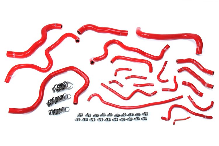 57-1608-RED Coolant Hose Kit, High-Temp 3-Ply Reinforced Silicone, Replace Rubber Radiator Heater Coolant Hoses