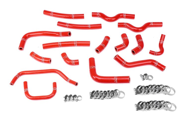 57-1911-RED Coolant Hose Kit, 3-Ply Reinforced Silicone, Replaces Rubber Heater & Bypass Coolant Hoses