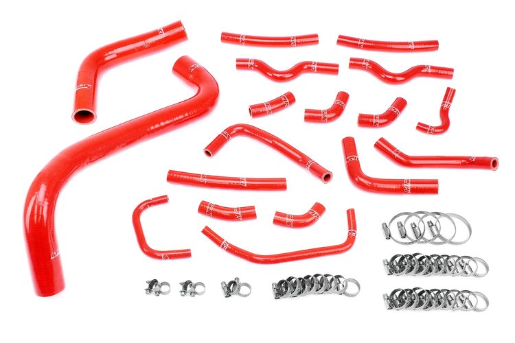 57-1912-RED Coolant Hose Kit, 3-Ply Reinforced Silicone, Replaces Rubber Heater & Bypass Coolant Hoses