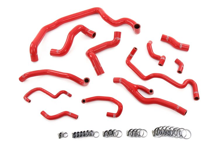 57-2000-RED Coolant Hose Kit, 3-Ply Reinforced Silicone Hoses, For Radiator, Heater, Water Pump, Expansion Tank