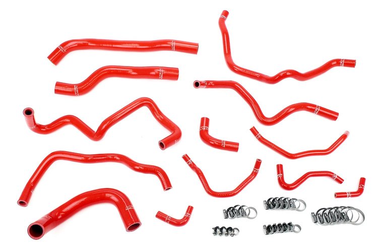 57-2004-RED Silicone Coolant Hose Kit, 3-Ply Reinforced Silicone, Replaces Factory Rubber Coolant Hoses