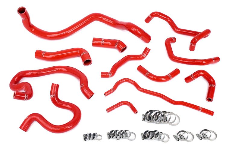 57-2098-RED Coolant Hose Kit, 3-Ply Reinforced Silicone Radiator, Heater, Throttle Body, Expansion Tank Hoses