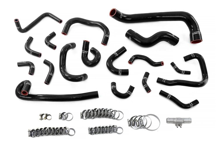 57-2136-BLK Coolant Hose Kit, 3-Ply Reinforced Silicone Coolant & IDle Air Control Hoses, 1995-1998 Skyline GTR R33