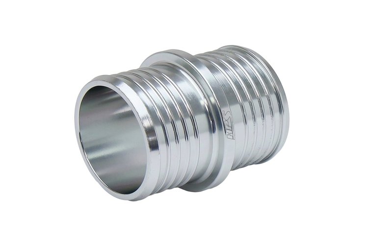 AHU-112-SL Multi-Ribbed Aluminum Hose Union, 1-1/8 in. OD, Silver