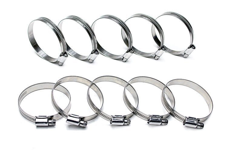 EMSC-40-60x10 Embossed Hose Clamp, Stainless Steel Embossed Hose Clamp, Size #28, Effective Range: 1-1/4 in.- 2-1/4 in., 10Pc