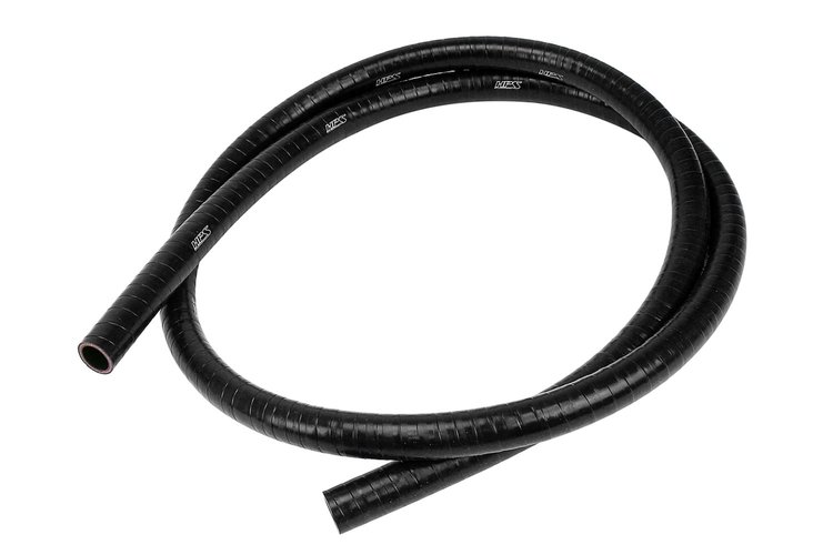FKM-6F-050-BLK FKM Silicone Hose, Silicone Oil Resistant Hose, High-Temp 1-Ply Reinforced, 1/2 in. ID, 6 ft. Long, Black