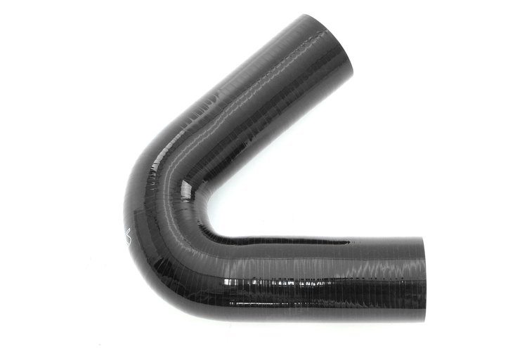 HTSEC135-350-BLK 135-Deg. Silicone Coupler, High-Temp 4-Ply Reinforced, 3-1/2 in. ID, 5 in. Legs, Black
