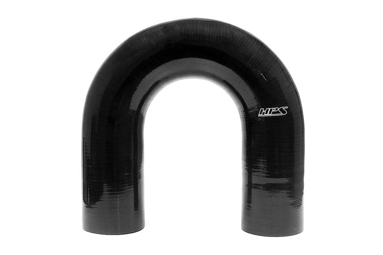 HTSEC180-162-BLK Silicone 180-Degree U Bend Elbow Hose, High-Temp 4-Ply Reinforced, 1-5/8 in. ID, Black