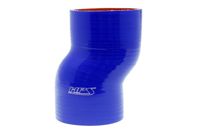 HTSOC-350-L6-BLUE Silicone Offset Coupler Hose, High-Temp 4-Ply Reinforced, 3-1/2 in. ID, 6 in. Long, Blue