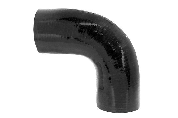HTSEC90-550-L187-BLK Silicone 90-Degree Elbow Coupler Hose, High-Temp 4-Ply Reinforced, 5-1/2 in. ID, Black