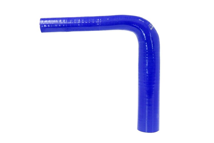 HTSER90-087-100-BLUE Silicone 90-Degree Elbow Hose, High-Temp 4-Ply Reinforced, 7/8 in. - 1 in. ID, Blue