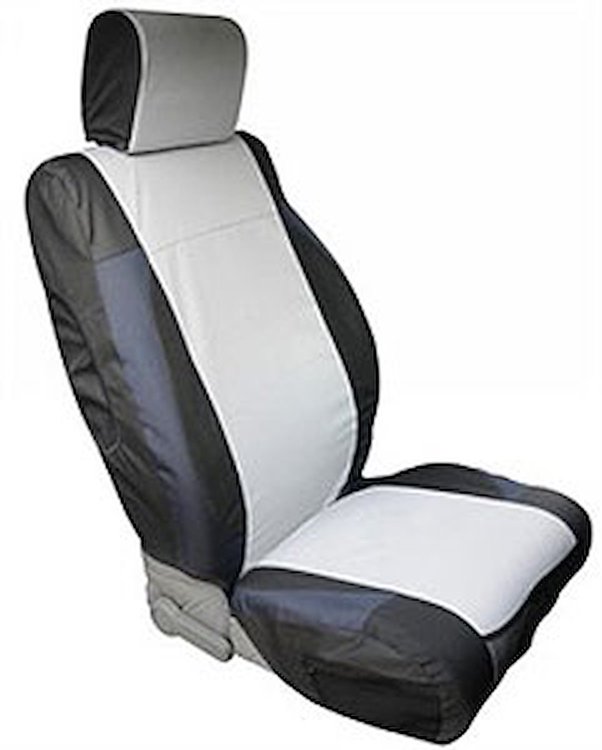 CUSTOM FIT POLYCANVAS SEAT COVER FRONT PAIR BLACK/GRAY JK 07-12