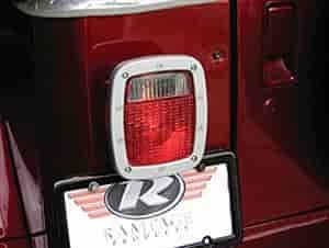 BEAD LOCK TAILLIGHT BEZEL BRUSHED ALUMINUM 76-06 CJ AND WRANGLER