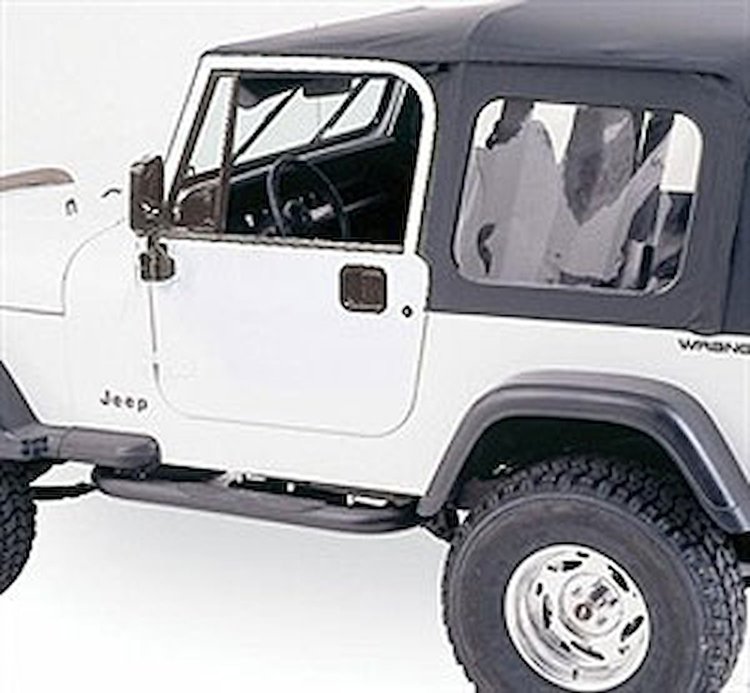 COMPLETE TOP FRAME AND HARDWARE 87-95 JEEP WRANGLER WITH FULL STEEL DOORS DOORS BLACK DIAMOND TINT