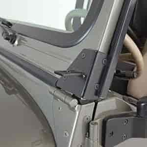 WINDSHIELD HINGE LIGHT BRACKETS 76-95 JEEP CJ7 AND WRANGLER STAINLESS