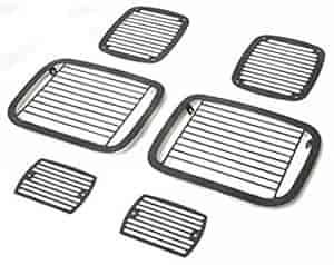STONEGUARD SET BILLET 97-06 JEEP WRANGLER BLACK FINISH