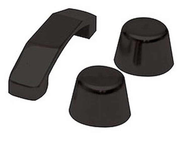 97-12 JEEP WRANGLER HOOD BUMP STOPS AND FOOTMANS LOOP KIT BLACK OVER STAINLESS