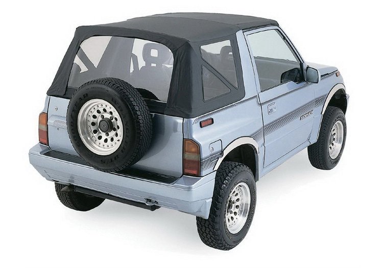 Replacement Soft Top for 1999-2004 Chevrolet Tracker, 1999-2004 Suzuki Vitara, Black Diamond