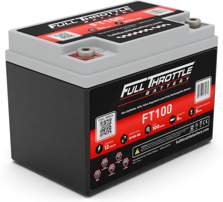 FT100 FT-Series AGM 12 V Battery, Group: BTX9-BS, 185 CCA, 8 AH, 6 mm Insert Terminal - LHP