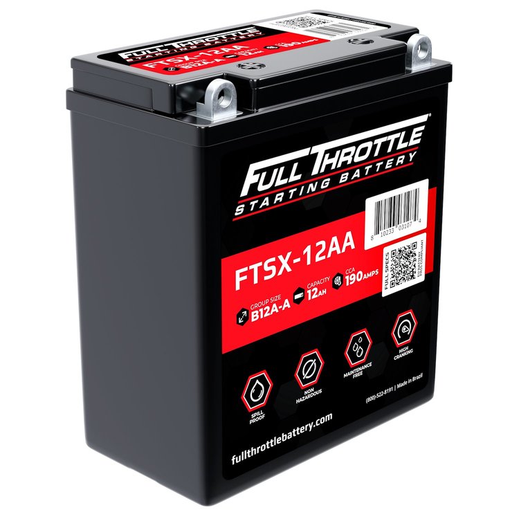 FTSX-12AA FTS-Series Powersport AGM 12 V Battery, Group: B12A-A, Terminal - Powersport Type 6