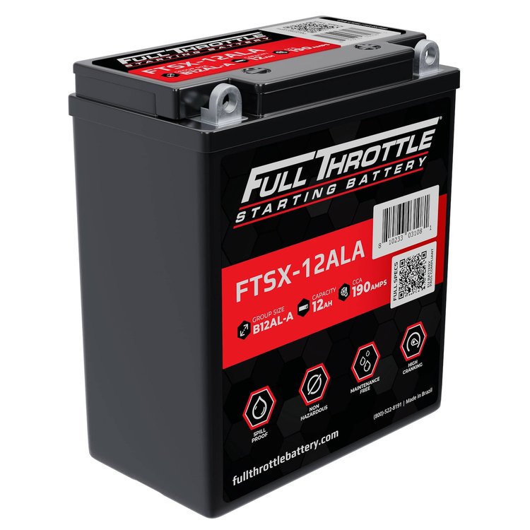 FTSX-12ALA FTS-Series Powersport AGM 12 V Battery, Group: B12AL-A, 190 CCA, 12 AH, Terminal - Powersport Type 6