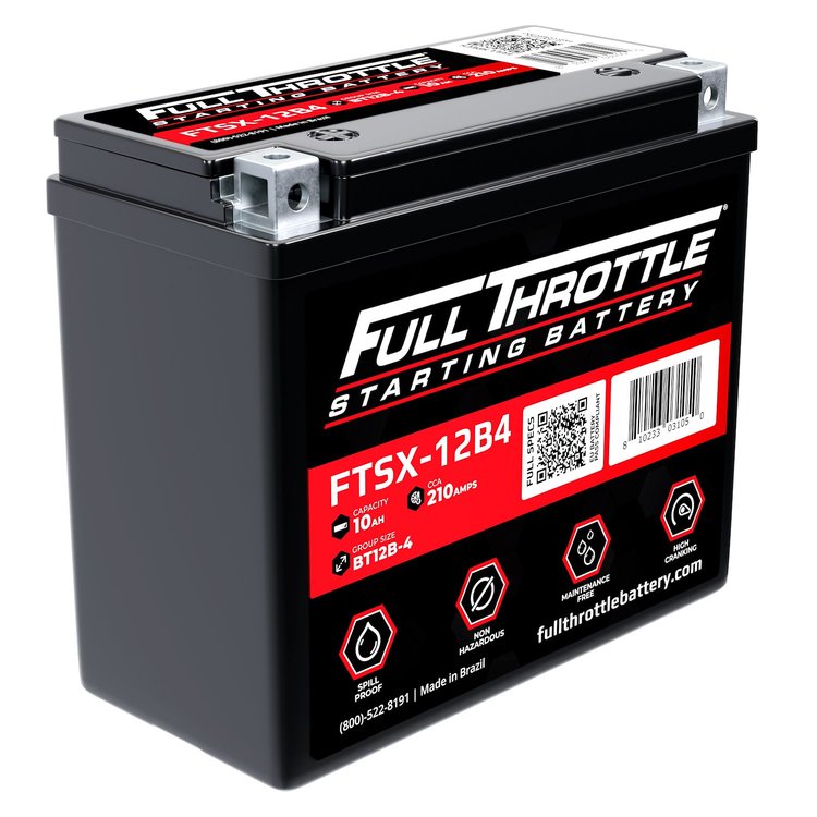 FTSX-12B4 FTS-Series Powersport AGM 12 V Battery, Group: BT12B-4, 210 CCA, 10 AH, Terminal - Powersport Type 11