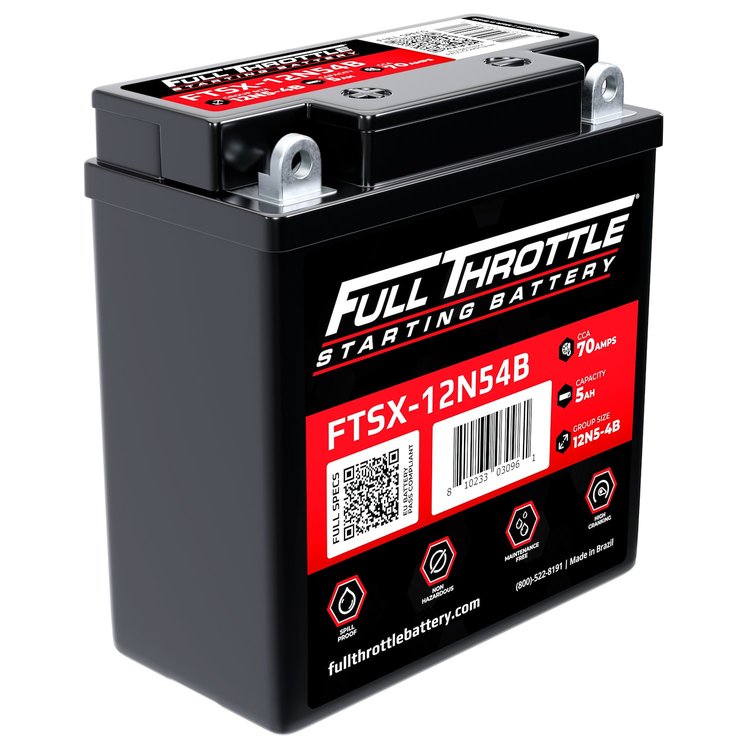 FTSX-12N54B FTS-Series Powersport AGM 12 V Battery, Group: 12N5-4B, 70 CCA, 5 AH, Terminal - Powersport Type 6