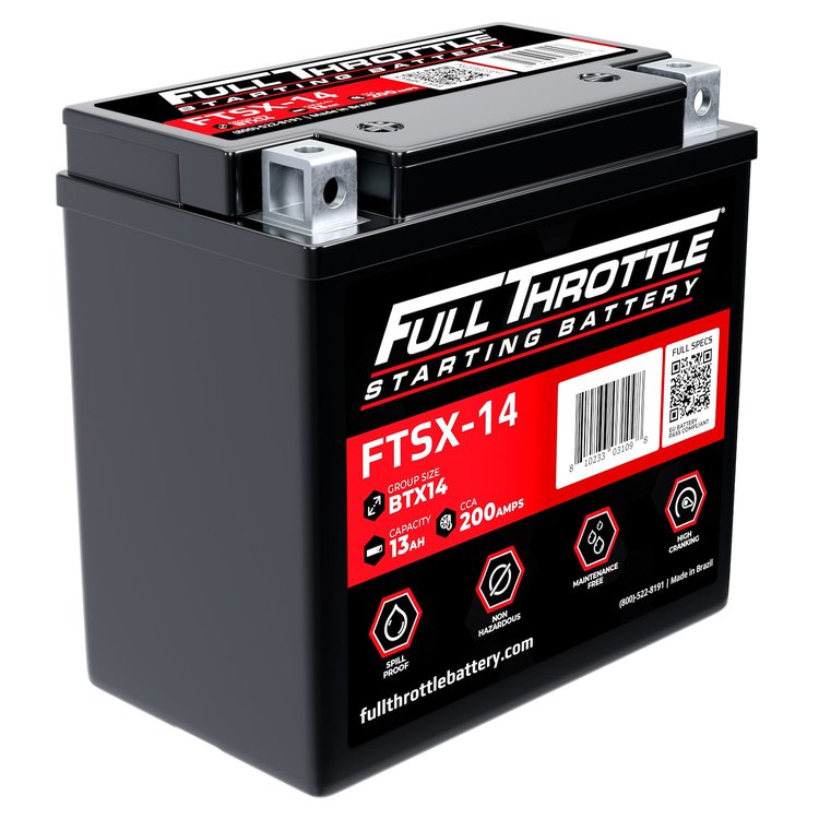 FTSX-14 FTS-Series Powersport AGM 12 V Battery, Group: BTX14, Terminal - Powersport Type 11
