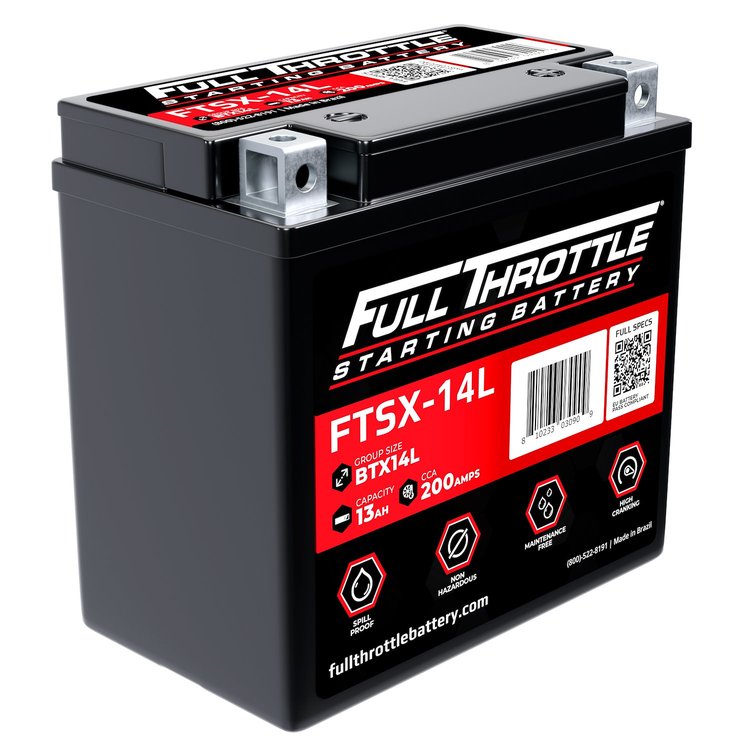 FTSX-14L FTS-Series Powersport AGM 12 V Battery, Group: BTX14L, 200 CCA, 13 AH, Terminal - Powersport Type 5