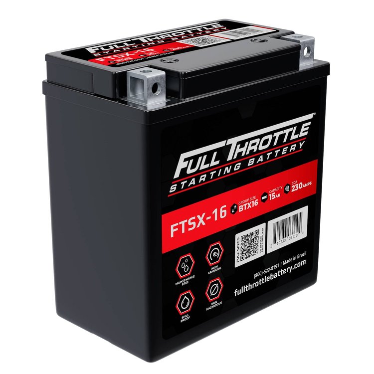 FTSX-16 FTS-Series Powersport AGM 12 V Battery, Group: BTX16, 230 CCA, 15 AH, Terminal - Powersport Type 4