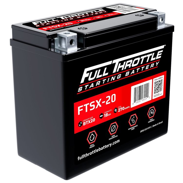 FTSX-20 FTS-Series Powersport AGM 12 V Battery, Group: BTX20, 270 CCA, 18 AH, Terminal - Powersport Type 4