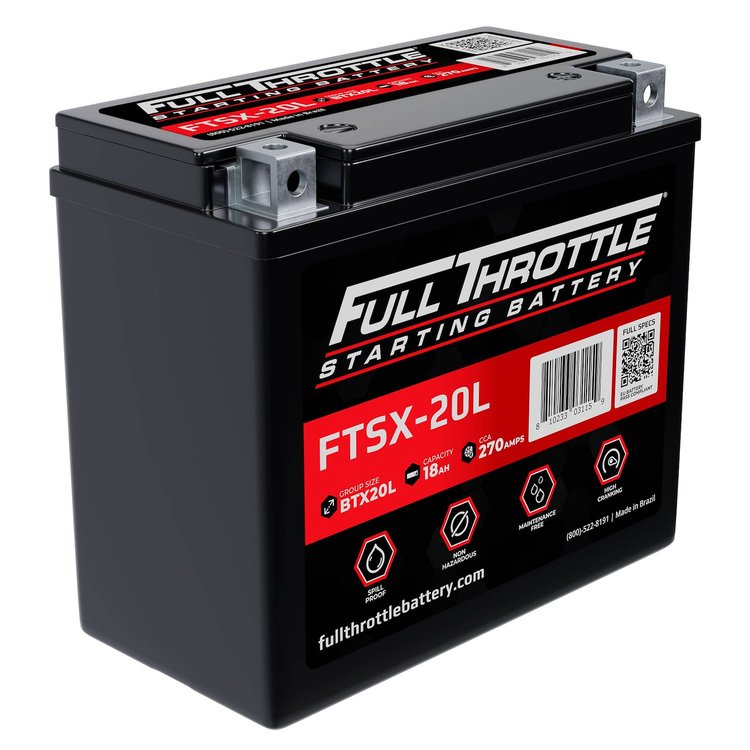 FTSX-20L FTS-Series Powersport AGM 12 V Battery, Group: BTX20L 270 CCA, 18 AH, Terminal - Powersport Type 4
