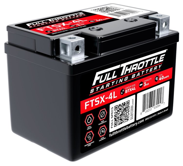 FTSX-4L FTS-Series Powersport AGM 12 V Battery, Group: BTX4L, Terminal - Powersport Type 5