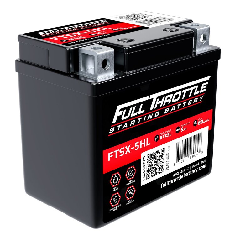 FTSX-5HL FTS-Series Powersport AGM 12 V Battery, Group: BTX5LH, 80 CCA, 5 AH, Terminal - Powersport Type 5
